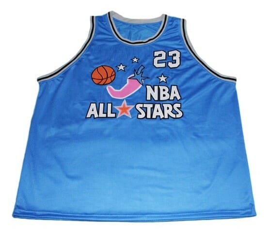 Michael Jordan #23 All Stars Basketball Jersey Blue - Image 2