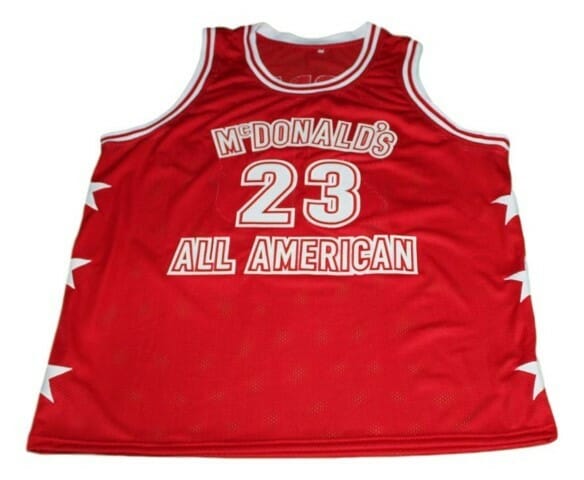 Michael Jordan #23 McDonald's All American Basketball Jersey Red - Image 2