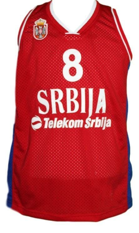Nemanja Bjelica #8 Serbia Basketball Jersey New Sewn Red