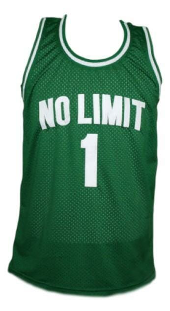 No Limit #1 Basketball Jersey Sewn Green
