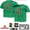 Notre Dame 12 Jersey #12 NO NAME Football Jersey Green
