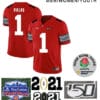 Ohio State Buckeyes #1 Justin Fields Jersey College Football Diamond Red