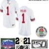 Ohio State Buckeyes #1 Justin Fields Jersey College Football White
