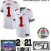 Ohio State Buckeyes #1 Justin Fields College Football White Jersey