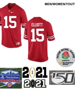 Ohio State Buckeyes #15 Ezekiel Elliott Football Jersey Red