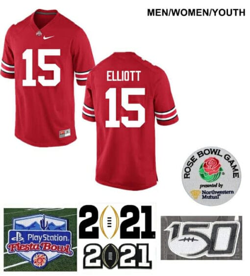 Ohio State Buckeyes #15 Ezekiel Elliott Football Jersey Red