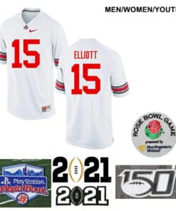 Ohio State Buckeyes #15 Ezekiel Elliott Football Jersey White
