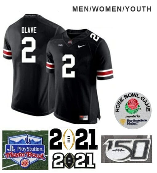 Ohio State Buckeyes #2 Chris Olave Jersey Football Black