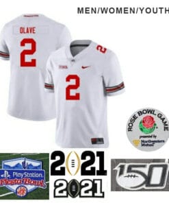 Ohio State Buckeyes #2 Chris Olave Jersey Football White