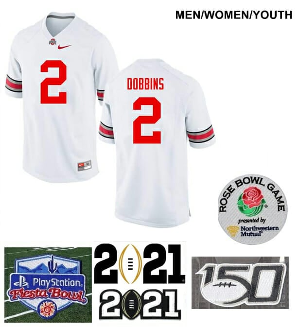 Ohio State Buckeyes #2 J.K. Dobbins College Football Jersey White