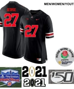 Ohio State Buckeyes #27 Eddie George Football Black Jersey