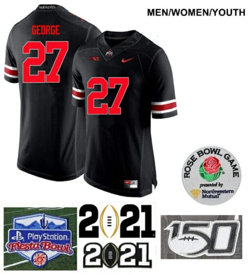 Ohio State Buckeyes #27 Eddie George Football Black Jersey