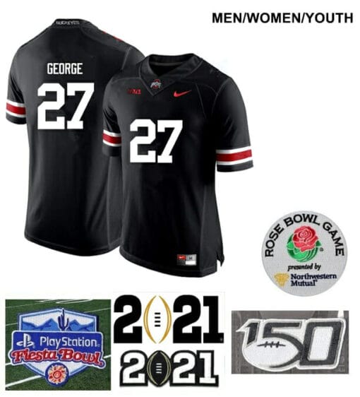 Ohio State Buckeyes #27 Eddie George Football Jersey Black