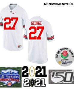 Ohio State Buckeyes #27 Eddie George Football Jersey White