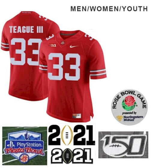 Ohio State Buckeyes #33 Master Teague Football Jersey Red