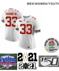 Ohio State Buckeyes #33 Master Teague Football Jersey White