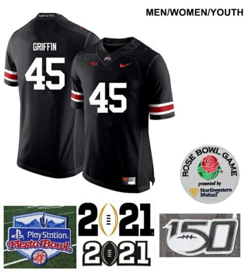 Ohio State Buckeyes #45 Archie Griffin Football Jersey Black