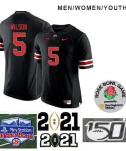 Ohio State Buckeyes #5 Garrett Wilson Football Black Jersey