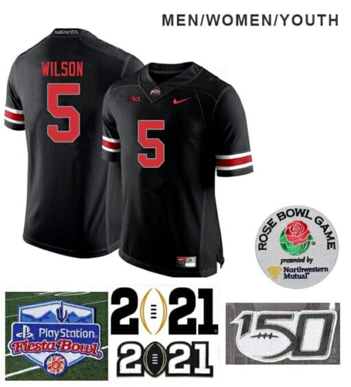 Ohio State Buckeyes #5 Garrett Wilson Football Black Jersey