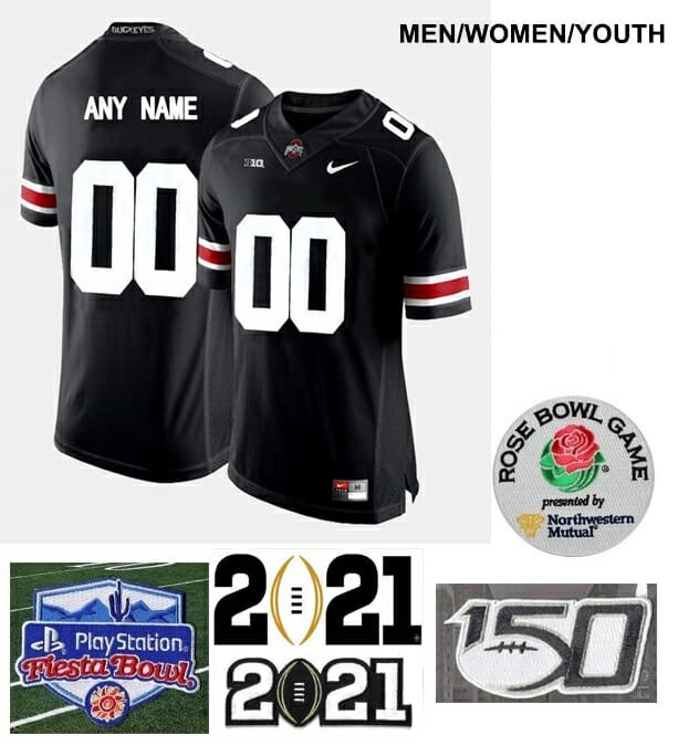 Custom Ohio State Football Jersey Name and Number Football Black Jersey
