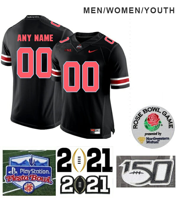 Custom Ohio State Jersey Name and Number Football Jersey Black