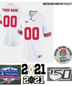 Custom Ohio State Football Jersey Name and Number Football Jersey White