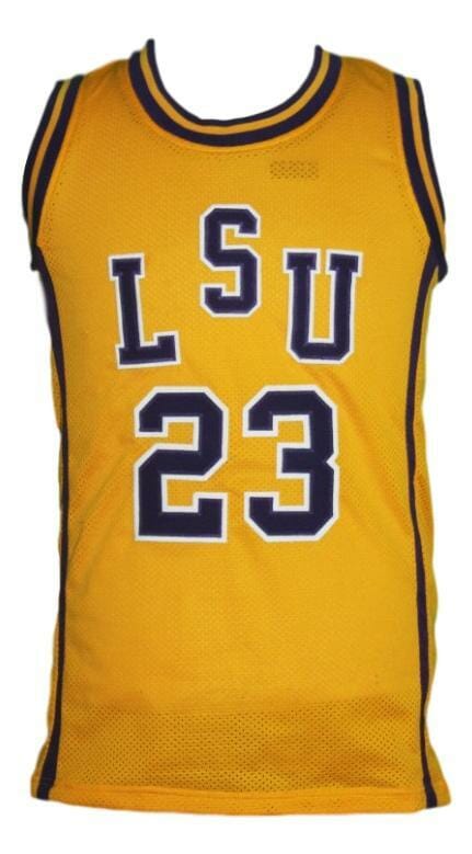 Pete Maravich #23 College Basketball Jersey New Sewn Yellow