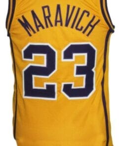 Pete Maravich #23 College Basketball Jersey New Sewn Yellow