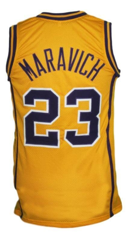 Pete Maravich #23 College Basketball Jersey New Sewn Yellow