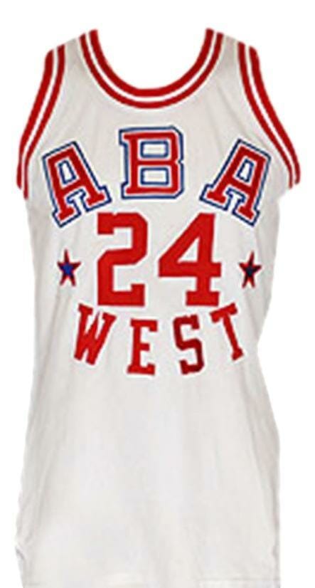 Ron Boone #24 Aba West All Star Basketball Jersey Sewn White