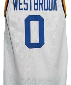 Russel Westbrook #0 Custom College Basketball Jersey New Sewn White