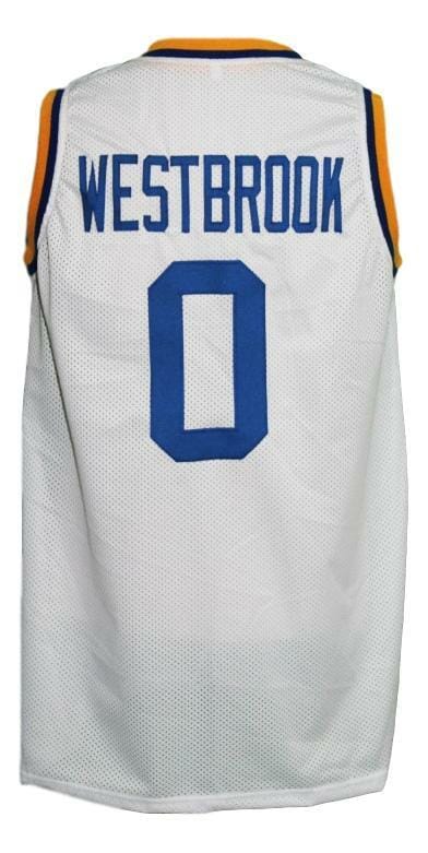 Russel Westbrook #0 Custom College Basketball Jersey New Sewn White