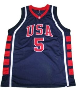 Stephon Marbury Team USA Basketball Jersey Sewn Navy Blue