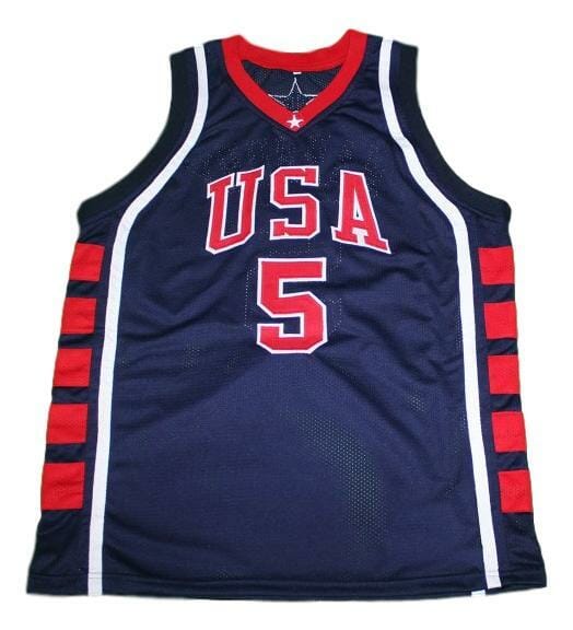 Stephon Marbury Team USA Basketball Jersey Sewn Navy Blue