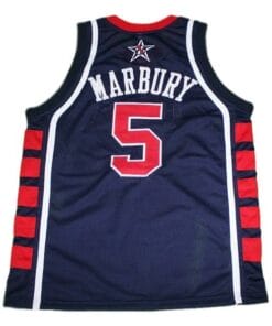 Stephon Marbury Team USA Basketball Jersey Sewn Navy Blue