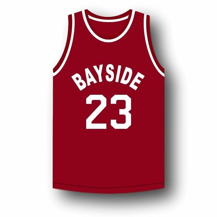 AC Slater #23 Bayside Saved By The Bell Basketball Jersey Maroon - Image 2