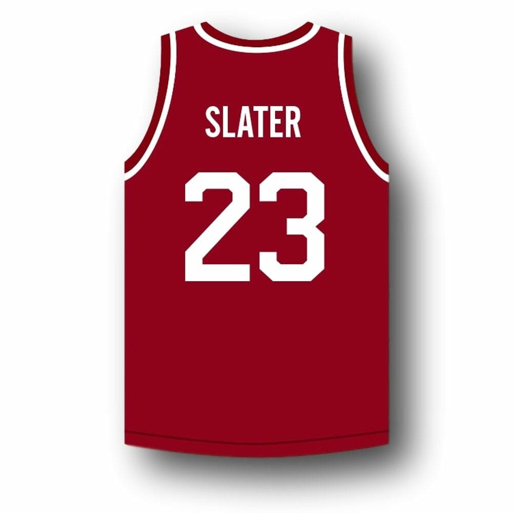 AC Slater #23 Bayside Saved By The Bell Basketball Jersey Maroon