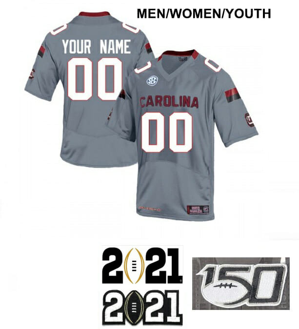 South Carolina Football Jersey Custom Name and Number Football Grey