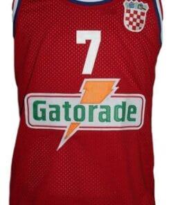 Toni Kukoc #7 Croatia Yugoslavia Custom Basketball Jersey Red
