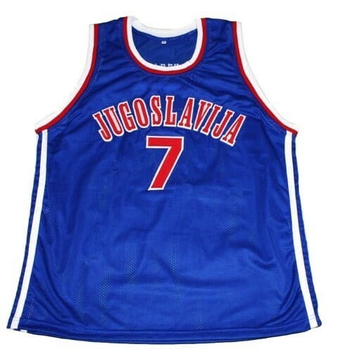 Toni Kukoc #7 Jugoslavija Yugoslavia Basketball Jersey Blue