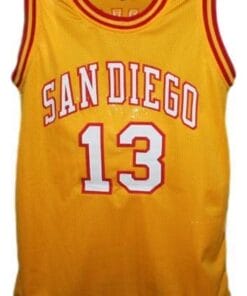 Wilt Chamberlain San Diego Conquistadors Aba Basketball Jersey Yellow