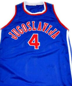 Drazen Petrovic #4 Jugoslavija Basketball Jersey Blue