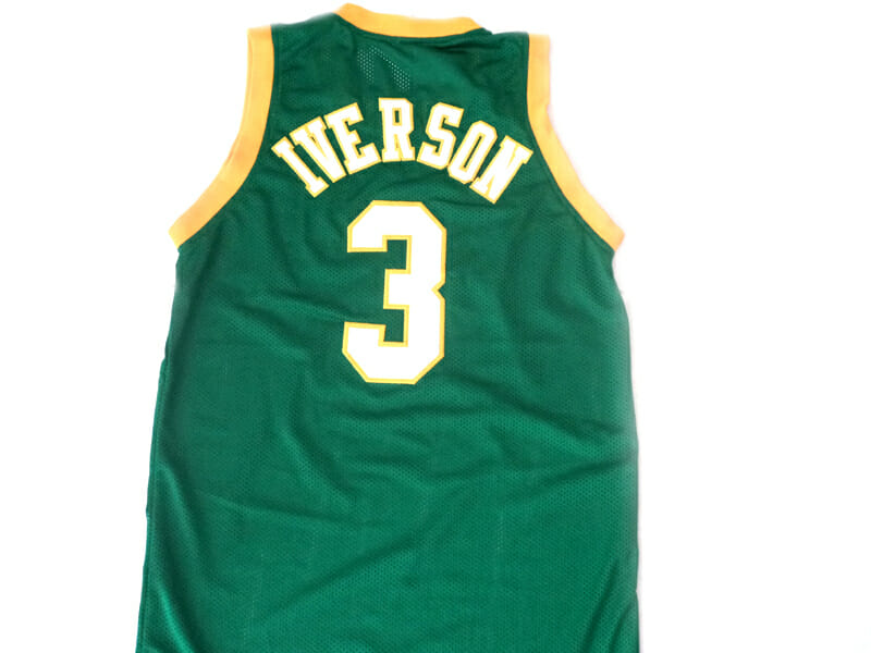 Allen Iverson #3 Bethel High School Basketball Jersey Green