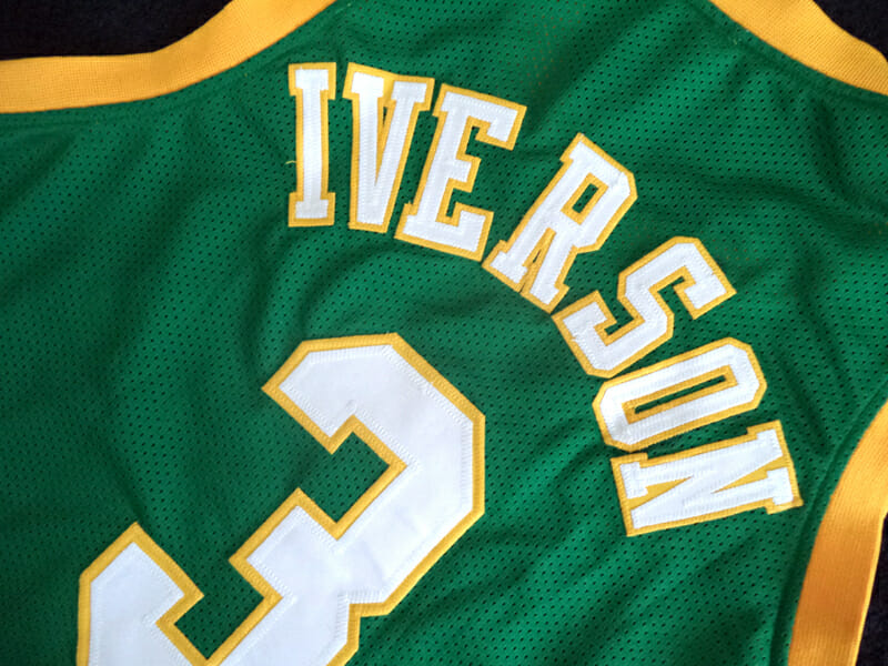 Allen Iverson #3 Bethel High School Basketball Jersey Green - Image 3