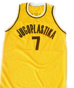 Toni Kucok #7 Jugoplastika Yugoslavia Basketball Jersey Yellow