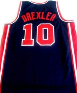 Clyde Drexler #10 Team USA Basketball Jersey Navy Blue
