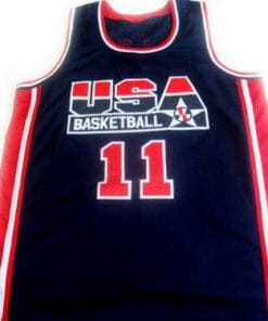 Alternative view of Karl Malone #11 Team USA BasketBall Jersey Navy Blue