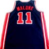 Karl Malone #11 Team USA BasketBall Jersey Navy Blue