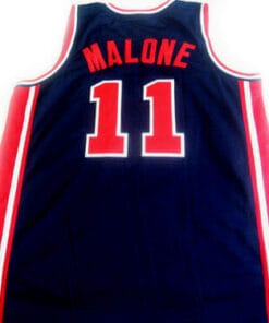 Karl Malone #11 Team USA BasketBall Jersey Navy Blue