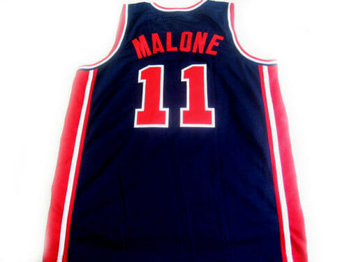 Karl Malone #11 Team USA BasketBall Jersey Navy Blue